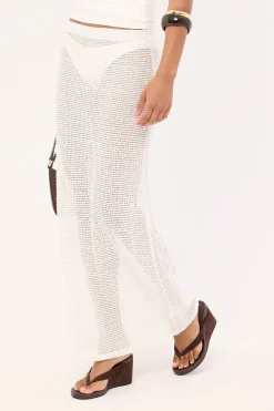 Willa Crochet Sequin Maxi Skirt White