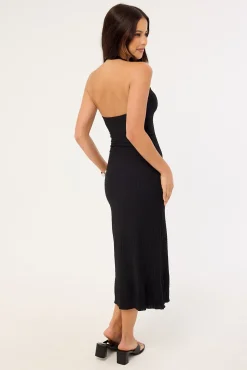 Winnie Halter Midi Dress Black