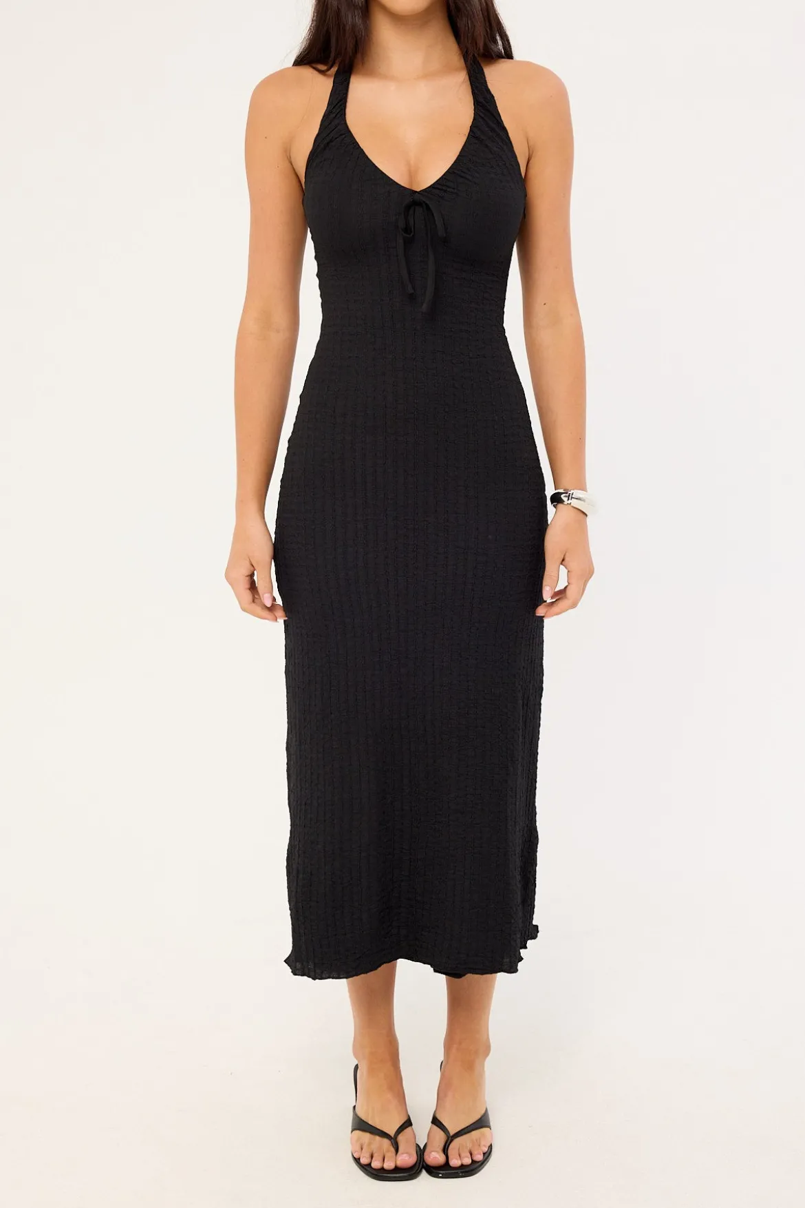 Winnie Halter Midi Dress Black