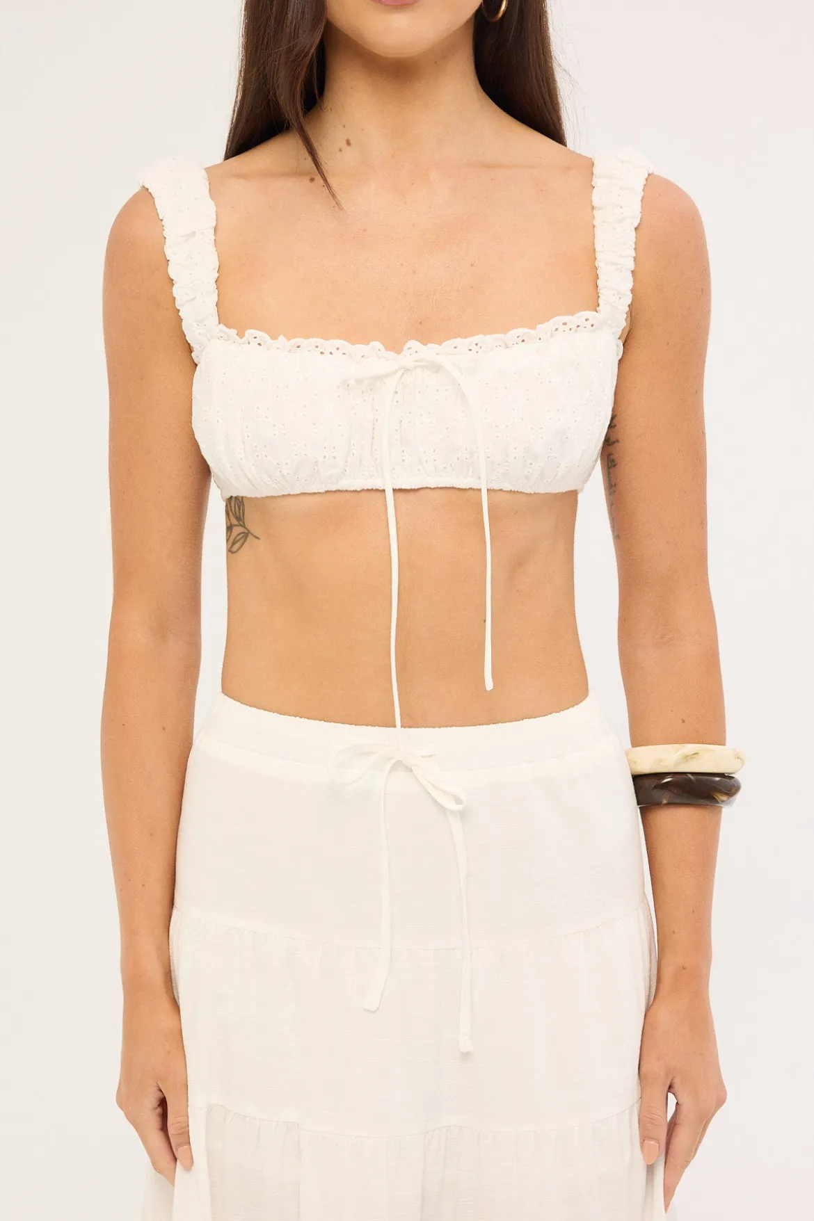 Winona Broderie Bralette White
