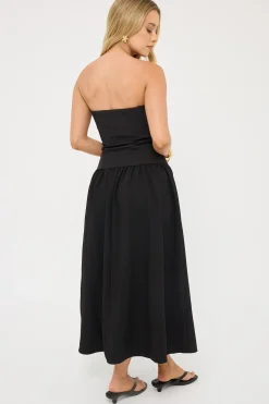 Winslet Strapless Midi Dress Black