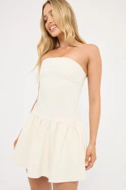Winslet Strapless Mini Dress Cream