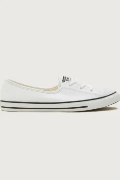 Womens CTAS Ballet Lace Faux Leather White White/Black