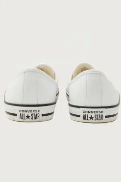 Womens CTAS Ballet Lace Faux Leather White White/Black