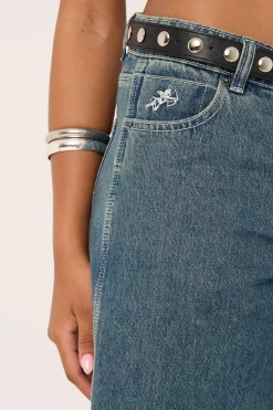 Worship Big Baggy Denim Short Dirty Mid Blue