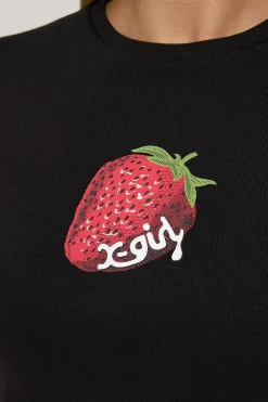 X-girl Strawberry Rib Tee Black