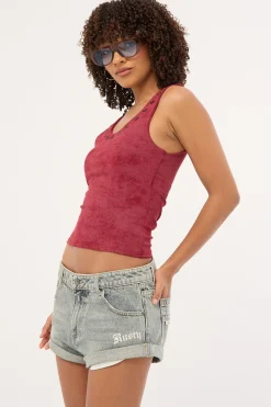 X-Tina Pheonix Low Rise Denim Mini Short Dirty Dawg