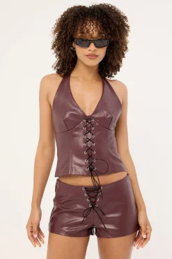Yakko Hot Pants PU Plum