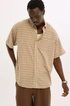 Yard Plaid S/S Shirt Orange