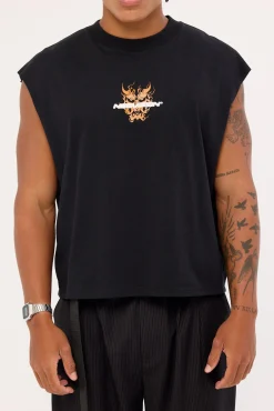Yasha Cropped Muscle Tank Black