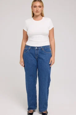 Y2K Low Baggy Jean Famous Blue
