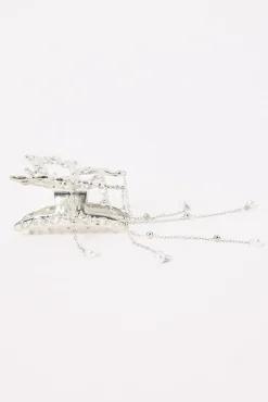 Y2K Pearl Drop Claw Clip Silver