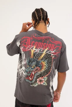Yokai Oversize Super Heavy Tee Ash Black