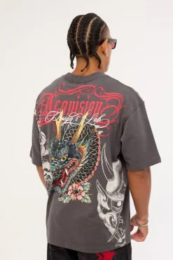 Yokai Oversize Super Heavy Tee Ash Black