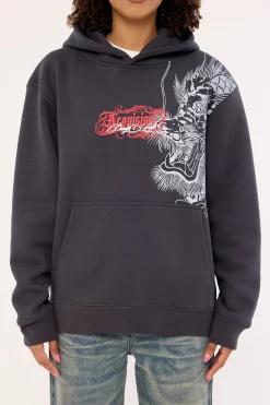 Yokai Relaxed Hoodie Washed Black