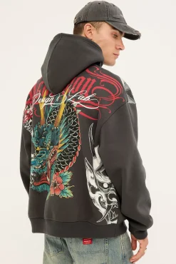 Yokai Street Hoodie Ash Black