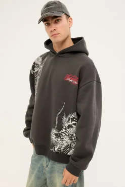 Yokai Street Hoodie Ash Black