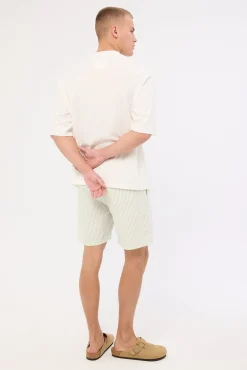 Yorick Elastic Waist Short Sage Stripe