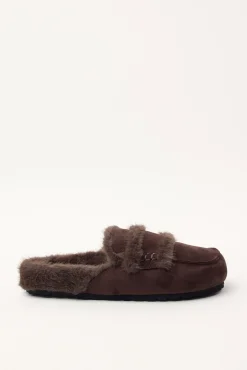 Yuki Fluffy Loafer Brown