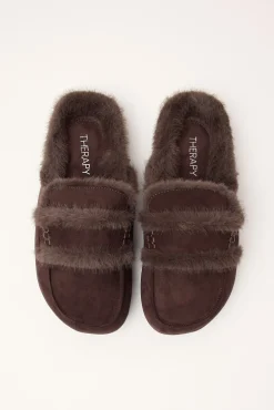Yuki Fluffy Loafer Brown