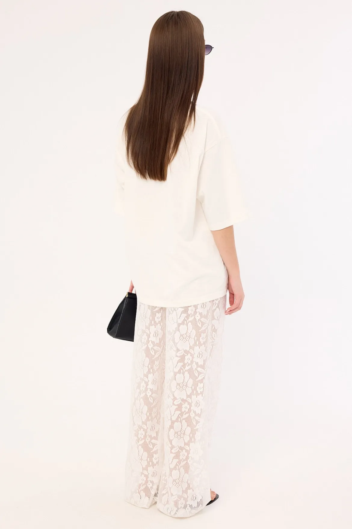 Yuri Mid Rise Lace Pant White
