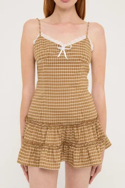 Yves Mini Dress Chocolate Check