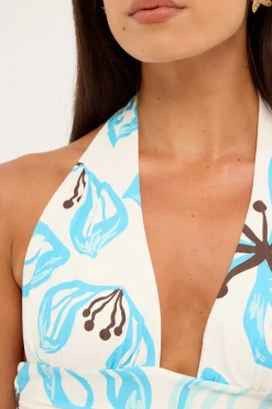 Zarie Halter Mini Dress White Print