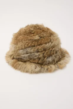 Zaza Faux Fur Hat Brown Multi