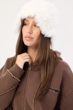 Zaza Faux Fur Hat White