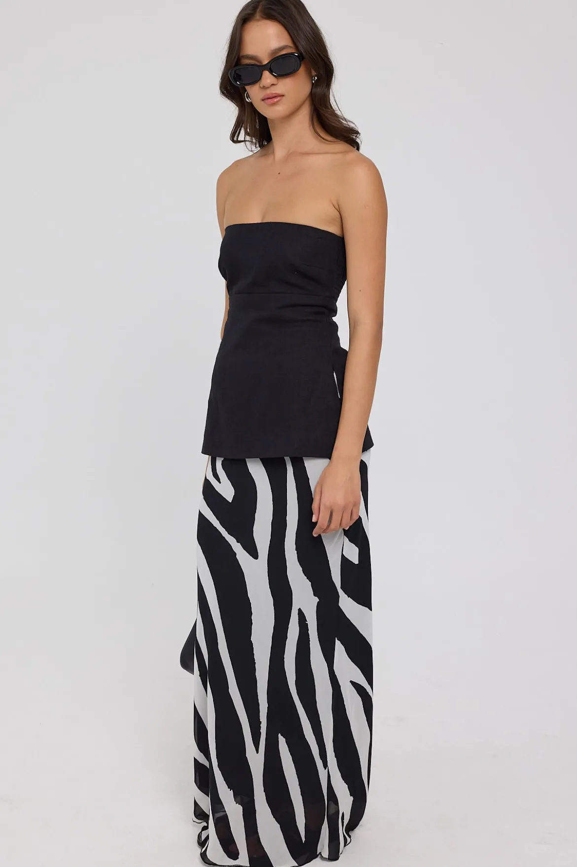 Zebby Chiffon Maxi Skirt Zebra