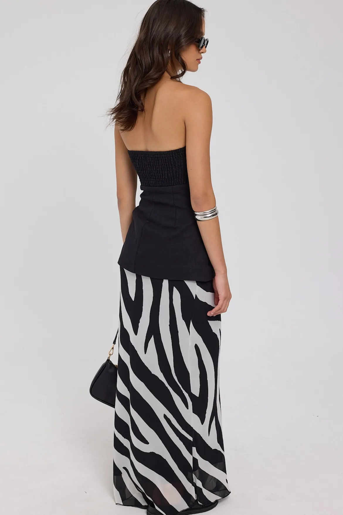 Zebby Chiffon Maxi Skirt Zebra