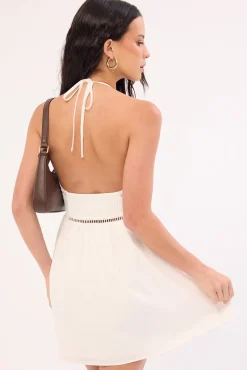Zeina Halter Mini Dress White