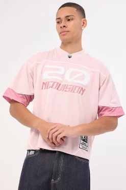 Zenthra Cropped V Neck Jersey Mauve Pink