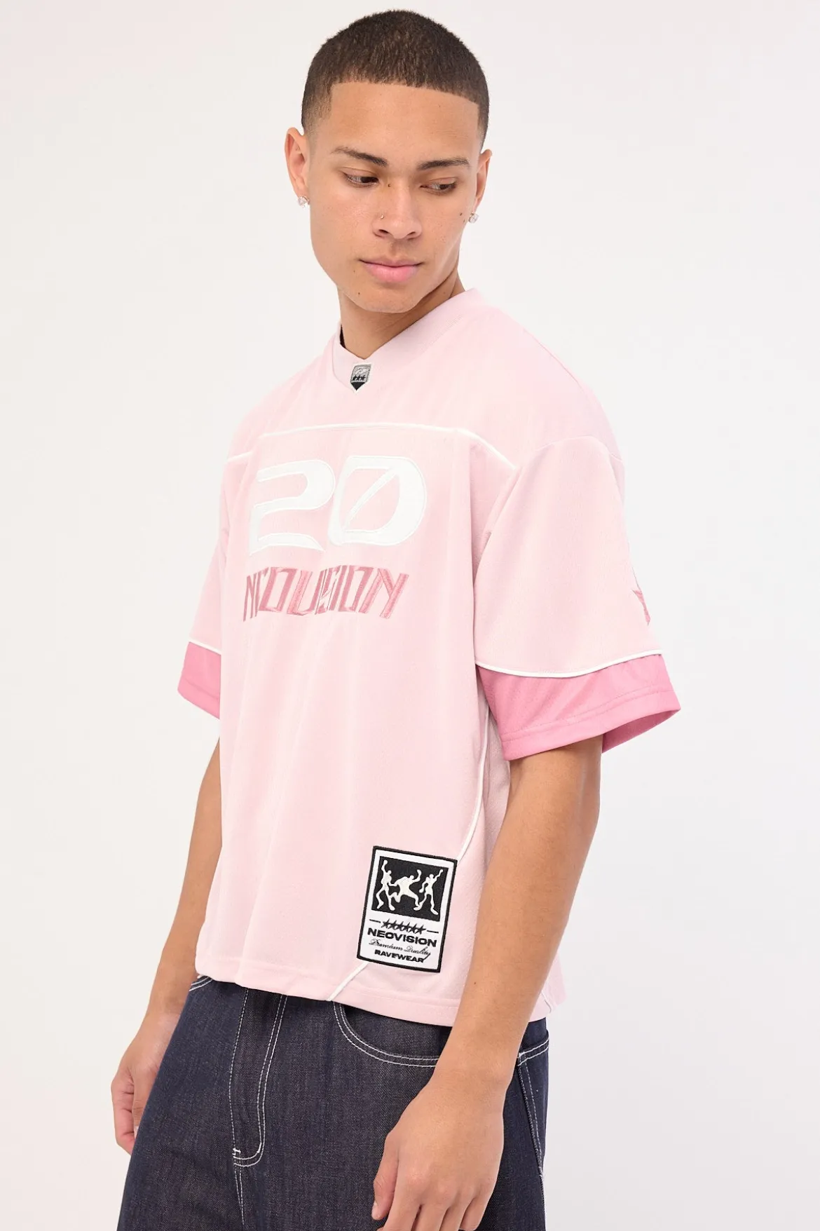 Zenthra Cropped V Neck Jersey Mauve Pink