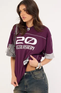 Zenthra V Neck Jersey Plum
