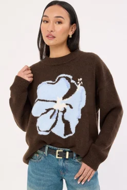 Zinnia Intarsia Knit Jumper Brown