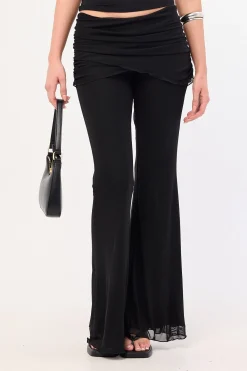Zuri Mesh Flare Pant Black