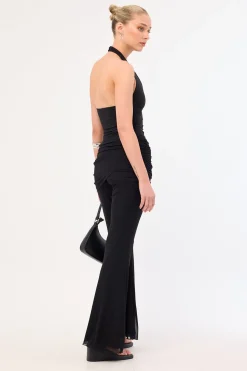 Zuri Mesh Flare Pant Black